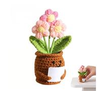 Rosa de Ganchillo en Maceta, Flor Eterna Hecha a Mano, Regalo Original Mujer para Sant Jordi, Día de la Madre y Cumpleaños, Decoración Hogar Cute y Amigurumi Rosa para Novia y Mamá