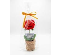 Rosa de Ganchillo Sant Jordi en Catalán - Rosa Eterna Hecha a Mano con Mensaje “Ets una persona especial” - Regalo Original para Pareja, Amiga, Familia