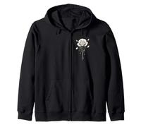 Rosa de goteo mágica mística hermosa rosa minimalista Sudadera con Capucha