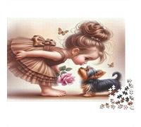 Rosa de Perro Infantil Puzzles 1000 Piezas Papel Reciclado para Adultos Puzzle para Adultos Juego Familiar Divertido Juego Educativo con desafío para Hombres y Mujeres 70x50cm/1000pcs