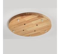 Rosa de techo de madera de caucho natural de 50 cm, 5 agujeros, toldo redondo para luces colgantes, candelabro, cubierta de alambre, accesorios para lámparas colgantes, accesorios de techo