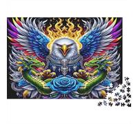 Rosa del dragón águila Puzzles 1000 Piezas Papel Reciclado para Adultos Puzzle para Adultos Juego desafiante Regalo Divertido para casa Excelente Idea de Regalo Partir de 12 años 70x50cm/1000pcs