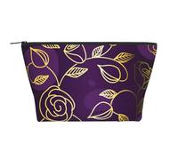 Rosa Dorada-Púrpura, Bolsa de artículos de tocador Bolsa de Maquillaje Bolsa de cosméticos Bolsa de artículos de tocador de Viaje portátil