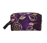 Rosa Dorada-Púrpura, Bolsa de Maquillaje Bolsa de cosméticos Bolsa de artículos de tocador de Viaje portátil Organizador de Bolsa de Maquillaje