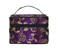 Rosa Dorada-Púrpura, Bolsa de Maquillaje Bolsa de cosméticos Bolsa de artículos de tocador de Viaje portátil Estuche para lápices Bolsa de artículos de tocador