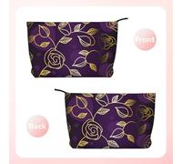 Rosa Dorada y púrpura,Neceser de Pana, Neceser de Maquillaje portátil, Neceser de Viaje