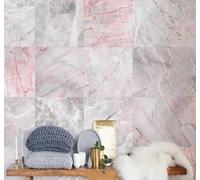 Rosa Efecto Mármol Mosaico Pintado A Mano Fresco Papel Pintado 3D Seda Texturizada Primera Calidad Neutros Material Ideal Para SalóN Dormitorio-350cm×256cm