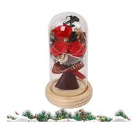 Rosa en la Campana de - Rojo hecho a Mano, Artificial con luces decorativas | Regalo Romántico para Ella, bajo Hermoso Estilo de Vidrio y la , Flores conservadas para mí