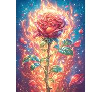 Rosa entre llamas en el bosque mágico Puzzle 300 Piezas Estera Portátil 3D Paisaje de cuento de hadas en caricatura Rompecabezas Familiar Para Hombres Y Mujeres Aliviar Estrés Decoración Hogar 300 PCS