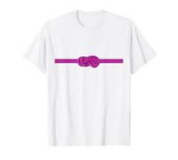 Rosa Escalada Vela Figura Ocho Nudos Cuerda Montañismo Camiseta gráfica económica, Hombre, Blanco, XL