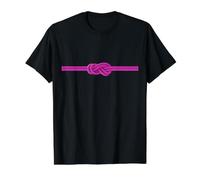 Rosa Escalada Vela Figura Ocho Nudos Cuerda Montañismo Camiseta gráfica económica, Hombre, Negro, L