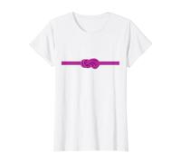 Rosa Escalada Vela Figura Ocho Nudos Cuerda Montañismo Camiseta gráfica económica, Mujer, Blanco, L