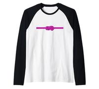 Rosa Escalada Vela Figura Ocho Nudos Cuerda Montañismo Camiseta Manga Raglan