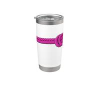 Rosa Escalada Vela Figura Ocho Nudos Cuerda Montañismo Vaso térmico de acero inoxidable de doble pared