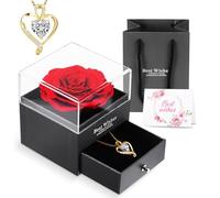 Rosa eterna, flor real conservada, rosas hechas a mano, caja de rosas infinito, caja de regalo romántica para el día de la madre, día de Navidad, día de San Valentín, aniversario, cumpleaños