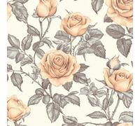 Rosa Flor Espina Papel Pintado Autoadhesivo 0.52x3 m Planta Floral Decorativo Muro Pegatina Impermeable Mate Papel Pared Grueso Fácil Limpiar Wallpaper para Dormitorio Salon Adhesivo Muebles