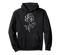 Rosa Flor Gráfico Floral Línea Arte Rosas Flores Jardín Sudadera con Capucha