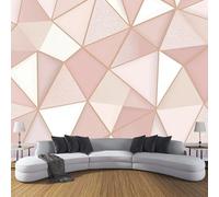Rosa Fotomurales Decorativos Pared Papel Pintado Geometría 250×175cm Murales Pared HD Moderno Triángulo De Lámina De Oro 3D Impresión Del Arte Oficina Tv De Fondo Fotomurales