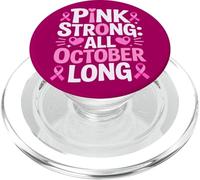 Rosa Fuerte Todo Octubre Conciencia del Cáncer PopSockets PopGrip para MagSafe