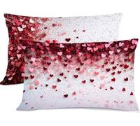 Rosa Funda Almohada 75x50 Amar Fundas Almohadas 75x50 Pack 2 Protector Almohadas Cierre con Cremallera Funda Cojin Lino Almohada Cervicales y Cuello, para Hogar Dormitorio Cama Decoración R-151