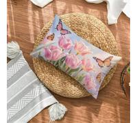 Rosa Funda Cojin 60x80 Juego de 1, Mariposa Rectangular Funda Almohada 80x60cm con Cremallera Oculta, Suave Terciopelo Fundas Cojines, Fundas de Cojines para Sofá Cama Silla o Jardín Regalo 0-4614