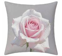 Rosa Fundas Cojines 40x40 Juego de 1, Flor Fundas Cojines 40x40cm, Impermeable Lino Cuadrado Pillow Case con Cremallera Oculta, Cushion Covers para Decoracion Hogar Sofás Sala de Estar V-6742