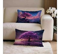 Rosa Fundas Cojines 45x45 Juego de 2, áRbol De La Vida Fundas Cojines 45x45, Impermeable Lino Cuadrado Pillow Case con Cremallera Oculta, Cushion Covers para Decoracion Hogar Sofás Regalo 0-m3707
