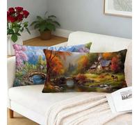 rosa Fundas Cojines 50x70CM Juego de 2 Árbol Fundas Cojines Decorativos Rectangulares Cushions Felpa Corta Suave pillow Funda de Almohada para Garden Terraza Primavera Verano Otoño Decor, Regalo L-69