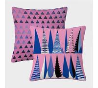 Rosa Fundas Cojines 65x65 Juego de 2, GeometríA Fundas Cojines 65x65, Impermeable Lino Cuadrado Pillow Case con Cremallera Oculta, Cushion Covers para Decoracion Hogar Sofás Sala de Estar P-3068