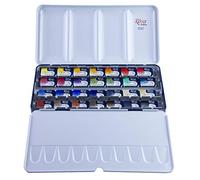 ROSA Gallery Juego de pintura de acuarela profesional, fabricado en Ucrania, 28 colores de agua de 2,5 ml, kit de acuarela de viaje portátil, pinturas de alta resistencia a la luz para artistas,