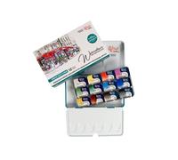 Rosa Gallery Urban Professional - Juego de pintura de acuarela profesional, 12 colores de agua de 0.08 onzas líquidas, kit de pinturas de alta resistencia a la luz para artistas, adultos, caja de