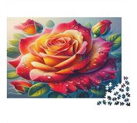 Rosa Gota de Lluvia Puzzle 1000 Piezas Papel Reciclado para Adultos Puzzle para Adultos Juego Familiar Divertido y desafiante Regalo Divertido para casa Excelente Idea de Regalo 38x26cm/1000pcs