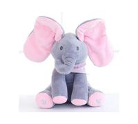 (Rosa Gris) Peek-a-boo Elefante Cantando Bebé Peluche Juguete