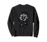 Rosa Intrincada Rodeada De Espinas Negro Sudadera