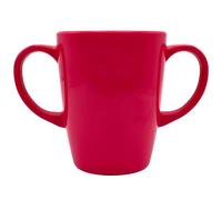 Rosa Lifestyle Taza de melamina con dos asas, ligera de 126 g, capacidad de 400 ml, ayuda de movilidad para la vida diaria para ancianos, demencia, temblores, artritis y agarre débil (rosa)