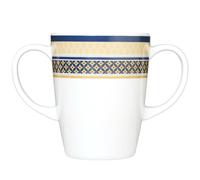 Rosa Lifestyle Taza de melamina con dos asas, ligera de 126 g, capacidad de 400 ml, ayuda de movilidad para la vida diaria para ancianos, demencia, temblores, artritis y agarre débil (blanco)