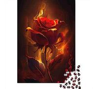 Rosa Llameante Puzzle de 1000 Piezas Papel para Adultos Brillo Noche Decoración Hogar Regalo 38x26cm/1000pcs