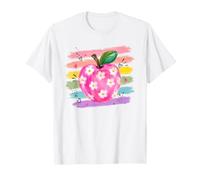 Rosa Manzana Margarita Flor Pincelada Camiseta