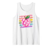 Rosa Manzana Margarita Flor Pincelada Camiseta sin Mangas