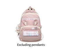 (Rosa) Mochila pequeña a cuadros frescos de gran capacidad para estudiantes de apoyo escolar