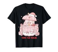 Rosa Navidad muñeco de Nieve Snowglobe Magic Girls Women Camiseta