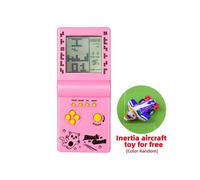 (Rosa) Nuova console di gioco a blocchi con grande schermo, 23 giochi di mattoni integrati, velocità/difficoltà