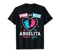 Rosa O Azul Abuelita Te Ama Bebé Género Revelar Abuelita Camiseta