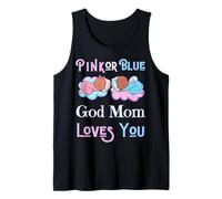 Rosa O Azul Dios Mamá Te Ama Baby Shower Género Reveal Ma Camiseta sin Mangas