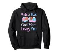 Rosa O Azul Dios Mamá Te Ama Baby Shower Género Reveal Ma Sudadera con Capucha