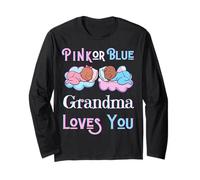 Rosa o Azul Grandma Loves You Baby Shower Género Reveal Mom Manga Larga