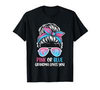 Rosa o Azul Grandma Loves You Heart Gift Design Family Camiseta
