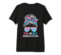 Rosa o Azul Grandma Loves You Heart Gift Design Family Camiseta Premium