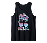 Rosa o Azul Grandma Loves You Heart Gift Design Family Camiseta sin Mangas