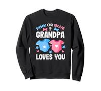 Rosa o Azul Grandpa Loves You Gender Reveal Party Baby Sudadera